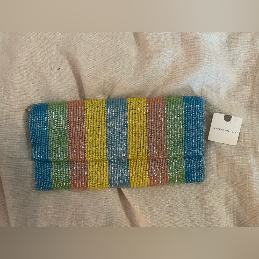 Anthropologie Vibrant Blue and Yellow Wristlet